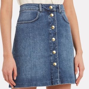 Frame Clare denim button up mini skirt